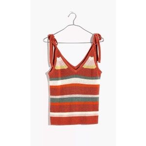 Madewell Striped Grandfield Tie-Strap Sweater Tank
